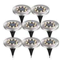 Outdoor solar lights, 8 garden lights, 8LED solar stainless steel underground lights - details 1