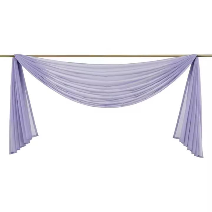 Juego de 1 cortina transversal de gasa transparente para dormitorio salón boda, lila, 140*300cm - 1
