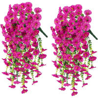 2pcs Decoración De Colgante De Gladiolus Artificiales Y Eucalipto Resistentes Al UV Para Hogar Jardín Bodas Versátil Al Aire Libre - details 0