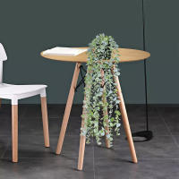 Vine De Eucalipto Artificial Colgante Para Decoración Interior Y Exterior De Hogar Bodas Fiestas DIY Planta De Polvo De Azúcar Verde - details 2