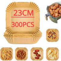 Papel De Hornear Para Air Fryer Y Barbacoa 50-300Pcs Tamaño 23/20/16cm Pad De Horno Desechable Y AntiAceite Para Platos Y Pastelería - details 0