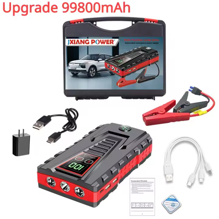 Arrancador de batería portátil para coche, dispositivo de arranque automático de gasolina y diésel, batería de emergencia de 99800mAh, pico de 5000A, cargador de Banco de energía de 12V - 1