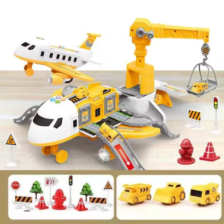 Juguete De Transformación Para Niños Avión De Plástico ABS Modelo Musical Simulación DIY Vía Inercia Regalo Para Niños - 1
