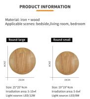 Lámpara De Pared LED De Estilo Simple Con Fuente De Luz En Forma Redonda Y Ovalada Material De Madera Iluminación Interior - details 5