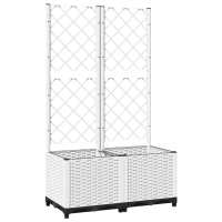 vidaXL Jardinera con enrejado PP 80x40x136 cm Color Gris oscuro,  Marrón,  Negro y mas - details 1