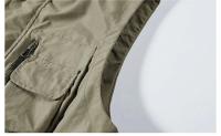Chaleco De Hombre Para Exteriores Con Multiple Bolsillos Color Sólido Para Pesca Director Reportero Trabajo Fotografía Casual Chaqueta Cintura - details 17