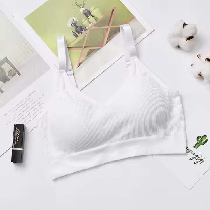 Sujetador De Deporte Sin Costuras Para Mujer Copa Completa Transpirable Cómodo Para Dormir Y Correr Fitness Sostenido Con Resaltos - 1
