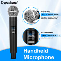 Micrófono Inalámbrico Handheld Doble 2 Canales UHF Frecuencia Fija Dinámico Para Karaoke Boda Fiesta Banda Show - details 1
