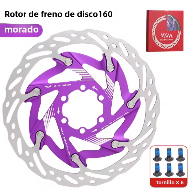 VXM Disco De Freno Bicicleta 160mm MTB Ciclismo Hidráulico Ultraligero Con 6 Tornillos Enfriamiento Hollow Pads Dissipación Fuerte Rotor Flotante - 1