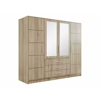 Armario Honolulu A102, Muebles ES, Con bisagras, Roble Sonoma, 196 x 200 x 58cm - 1