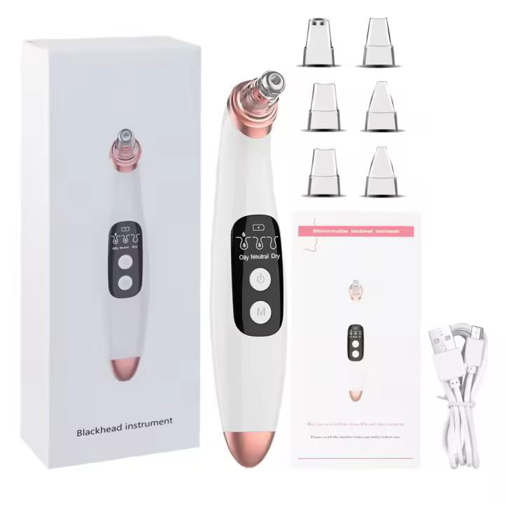 Eliminador de puntos negros eléctrico, limpiador de poros con microcristales y burbujas pequeñas, instrumento electrónico de belleza. - 1