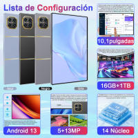 20000mAh,Tablet Android 2025, Versión Global, 14 Núcleos,Nueva Red, 16GB + 1TB, 10,1 Pulgadas, Android 13,0, Wifi - details 1