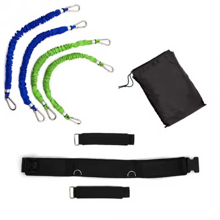 Mediawavestore - Pack de 4 Bandas Elásticas de Resistencia con Ganchos de Metal y Bolsa - 1
