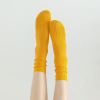 10Pares De Calcetines Largos De Algodón Para Mujer Estilo Retro Otoño Invierno Color Sólido Negro Rosa Para Estudiantes Y Jóvenes - details 4