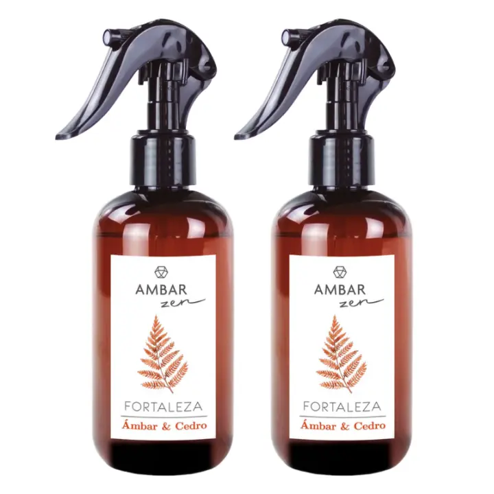 LILI HOME Pack de 2 Sprays de Té Chai 225ml y más combinaciones para elegir. Ambar Zen La fragancia se inicia con notas cítricas y frescas que se funden en un corazón increíblemente especiado. Una estela oriental y gourmand arropa la fragancia. - 1