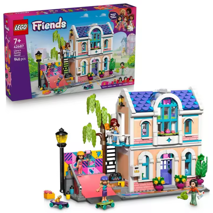 [PREVENTA] LEGO® 42687 Friends Casa Familiar de Liann Casa de Muñecas con 4 Minipersonajes, Geco, Ajolote, Cocina, Dormitorio y Rampa de Skate para Niños y Niñas de 7 Años o Más - 1