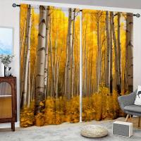 2pcs Cortina De Ventana Con Estampado De Arce Amarillo Para Decoración Del Hogar Tratamiento De Ventana Para Dormitorio Oficina Cocina Sala De Estar Y Estudio - details 0