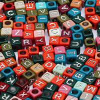 100pcs Cuentas De Letras Cuadradas 6mm Negro Y Oro Aleación De Acrílico Para Manualidades Y Creación De Joyas DIY - details 24