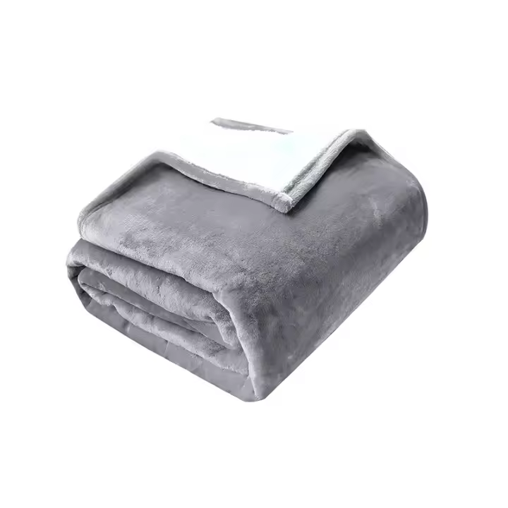 YnM Fuzzy Duvet Cover for Weighted Blankets (48''x72'')- Grey Square Print - 1
