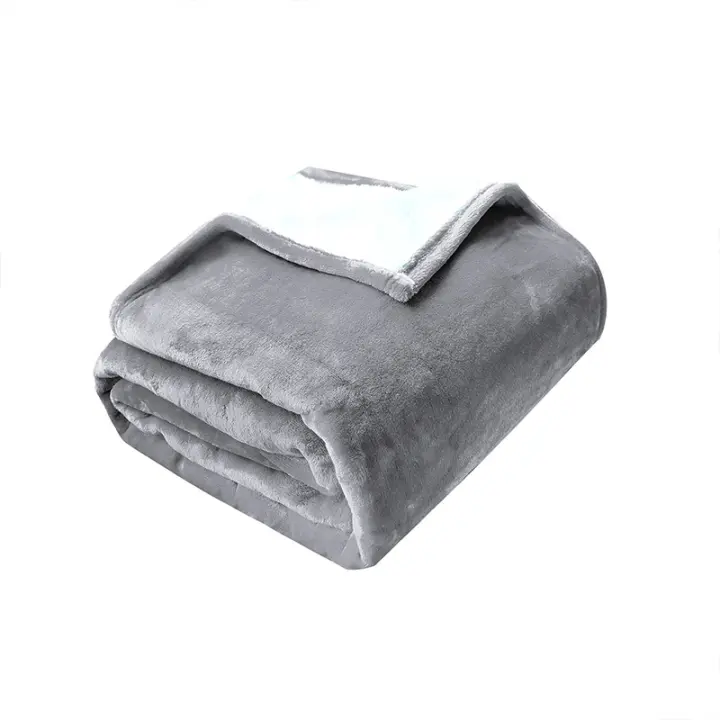 YnM Fuzzy Duvet Cover for Weighted Blankets (48''x72'')- Grey Square Print - 1