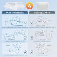Almohada Cervical de Espuma Viscoelastica, Almohada Ortopedica para Soporte de Cuello, Almohadas Ergonómico para Dormir de Lado y Boca Arriba, 70 x 40 x 8.5/14cm - details 5