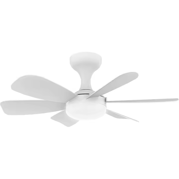 Ventilador base con Luz LED, ventilador de techo con base E27, 5 Aspas, motor DC 6 velocidades regulables, 6000K, ideal para Baños, dormitorios, garajes, y 50 CM) - 1