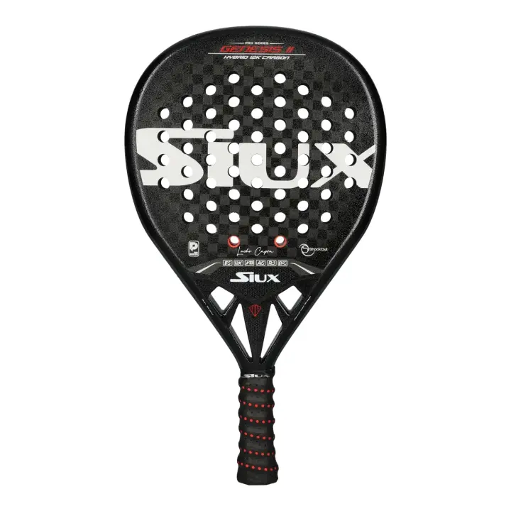 SIUX Genesis II LUCHO CAPRA PRO, está destinada para aquellos jugadores de pádel de nivel avanzado o profesional que disfruten de un juego polivalente y busquen una pala dinámica de alta calidad. Es la pala oficial del jugador Capra. - 1
