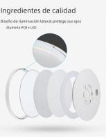 Lámpara De Techo LED Moderna Con Patrón De Madera Dorado Tres Colores Para Iluminación Doméstica Cocina Dormitorio Baño - details 5