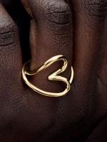 Pandora - Anillo de corazón orgánico - Baño de Oro de 14K - details 1