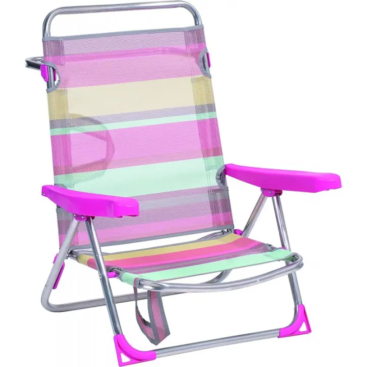 Alco Silla Playa Aluminio Fibreline Rosa Ligera y Resistente - 1