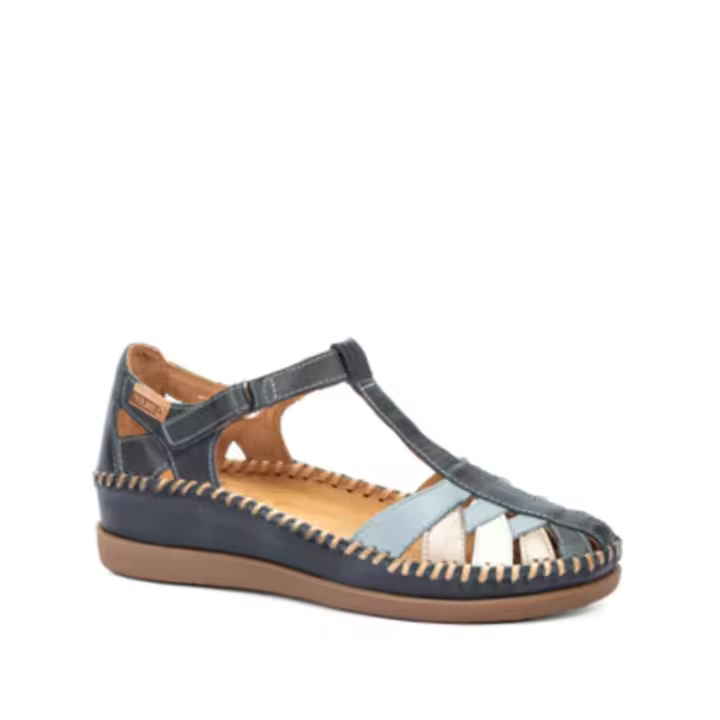 PIKOLINOS CADAQUES  W8K-0705 sandalia de piel natural de punta cerrada con velcro - 1