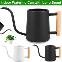 Botella De Riego De 1L Con Mango De Madera Y Boquilla Larga De Acero Inoxidable Para Plantas De Interior Jardín - details 0