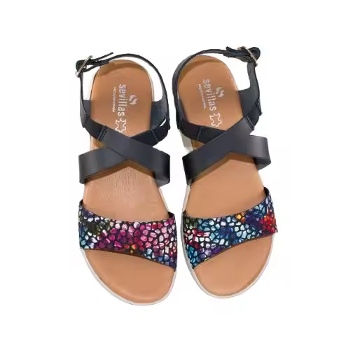 Sandalias Planas Mujer Color: Blanco y Negro Tallas: Marca: Sevillas Modelo: - 1