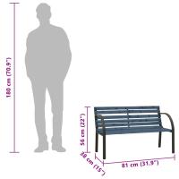 vidaXL Banco de jardín para niños de madera de abeto chino gris 81 cm - details 6