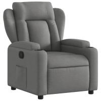 vidaXL Sillón reclinable de tela Gris claro, Gris oscuro, Negro Sillon Dormitorio Sillon Comodos Silla Relax Sillón Sofá - details 3