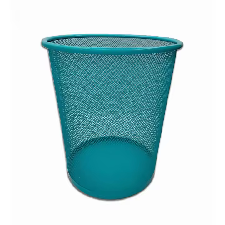 Euroxanty Papelera Celeste Metálica 10L | Diseño Elegante y Estable | Ideal para Oficina, Habitación y Cocina - 1