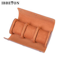 Caja De Relojes IBBETON De Cuero Vintage Portátil Para Viaje Con 3 Slots Organizador De Relojes Para Hombres Caja De Exhibición De Relojes - details 4