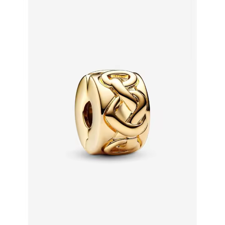 Pandora - Charm de clip with Corazones-Baño de Oro de 14K - 1