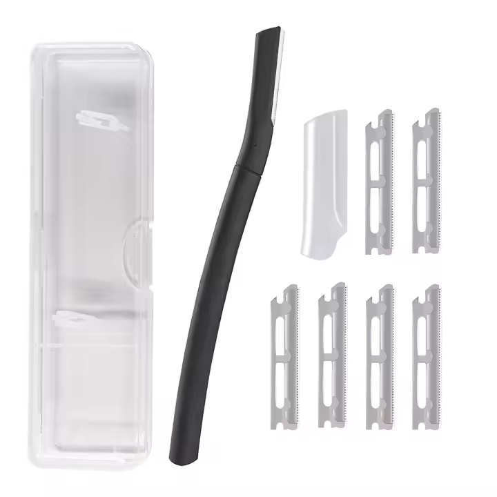 Kit De Afeitadora Para Cejas Y Barba Herramienta De Dermaplaning Cuchilla Facial Para Barba Y Bigote Con 6 Conjuntos De Hojas - 1