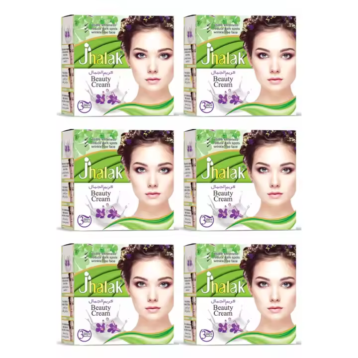 Jhalak Beauty Cream | Crema Facial Nutritiva e Hidratante con Vitaminas y Extractos Naturales – Ilumina, Suaviza y Protege la Piel – Pack de 6 | Hidratante de Uso Diario para una Piel Radiante, Suave y Saludable - 1