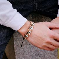 Set De 2 Pulseras Para Hombre Hechas a Mano Con Madera Volcánica Y Piedra Ojo De Tigre Pulsera De Cuerda Macramé Pulsera De Charms Moda Étnica - details 4