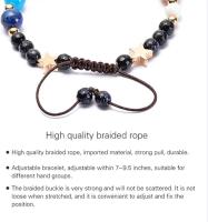 Pulsera Planeta Sistema Solar Universo Galaxia Pulsera Hecha A Mano Pulsera De Cuentas De Piedra Natural Cuerda Ajustable Regalos De Astronomía Brazalete - details 4