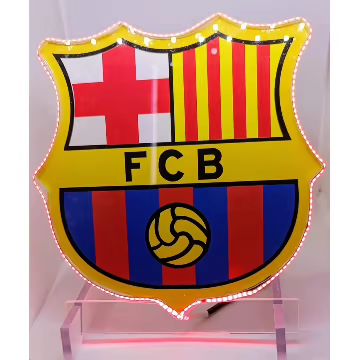Escudo LED futbol, Iluminación COB Alta Intensidad, Metaquilato Profesional, Decoración BARCELONA Deportiva - 1