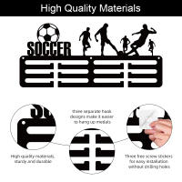 Soporte De Medallas Deportivas Para Jugador De Fútbol 1Pc Estante De Pared Montado Para Exponer Medallas Y Trofeos Decoración Para El Hogar Y Salón - details 2