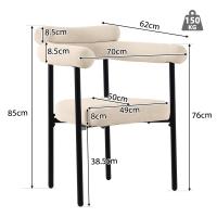 Conjunto de Mesa y sillas de Comedor con patas metálicas de Diseño y Sillas huecs de ante Cream, elegantes y cómodos para el comedor - details 9