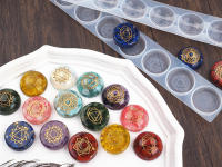 Molde De Silicona Para Epoxy DIY En Forma De Semicírculo Y Hemisferio Con Siete Chakras Para Resina Molde Para Joyería Durable - details 1