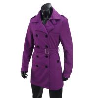 Abrigo De Mujer En Lino Y Lana Doblemente Abrillantado Con Cinturón Y Etiqueta En Hombro Casual Streetwear De Otoño Invierno - details 15