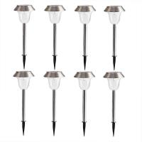 Paquete de 4 Luces Solares de Jardín al aire libre de Maple inoxidable Blanco LED chimenea lámpara Jardín decoración Paisaje iluminación para patio, césped, Pasarela Patio - details 0