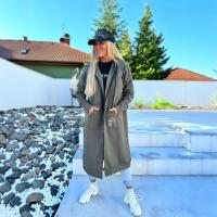 Nueva Chaqueta Larga Elegante Para Mujer 2025 Otoño Invierno Cálido Y Grueso Con Capucha Color Sólido Y Bolsillos De Terciopelo Chaqueta De Windbreaker - details 7