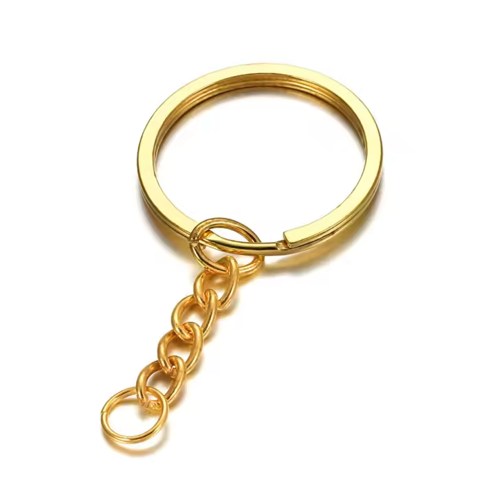 Llavero De Largo Anillo Dividido Dorado Y Bronce Para DIY Joyería 20 Piezas Llaveros Redondos Metálicos Unisex Para Negocios Al Por Mayor - 1